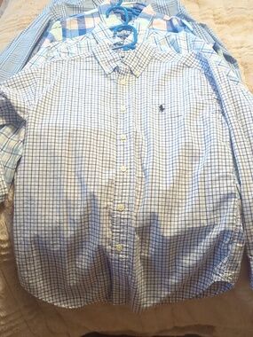 Boys Long Sleeve Spring Button Down Size Medium